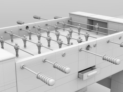 Vintage Foosball Table 3D Model