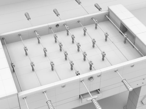 Vintage Foosball Table 3D Model