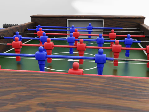 Vintage Foosball Table 3D Model
