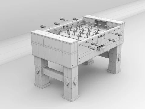 Vintage Foosball Table 3D Model