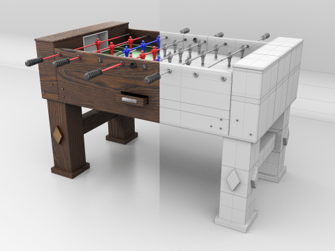 Vintage Foosball Table 3Dモデル
