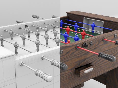 Vintage Foosball Table 3Dモデル