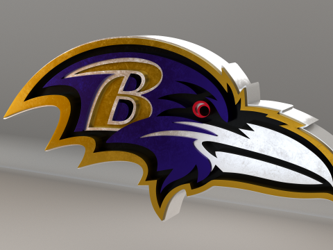 NFL Baltimore Ravens Logo 3D 模型
