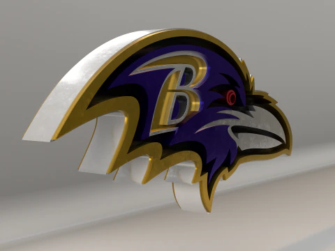NFL Baltimore Ravens Logo 3D Model