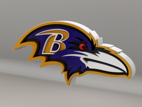 NFL Baltimore Ravens Logo 3D 模型