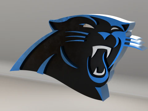 NFL Carolina Panthers Logotipo Modelo 3D