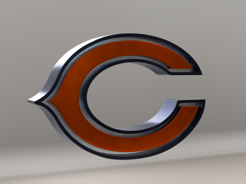 NFL Chicago Bears Logo 3Dモデル