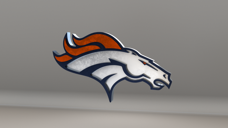 NFL Denver Broncos Logo Modelo 3D .c4d .max .obj .3ds .fbx .stl .blend