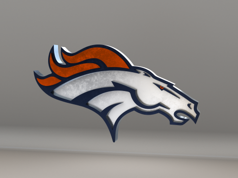 NFL Denver Broncos Logo Modelo 3D