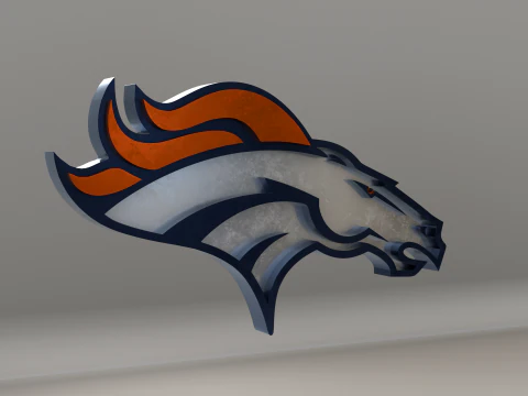 NFL Denver Broncos Logo 3D Model