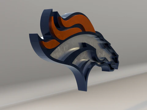 NFL Denver Broncos Logo 3D Model