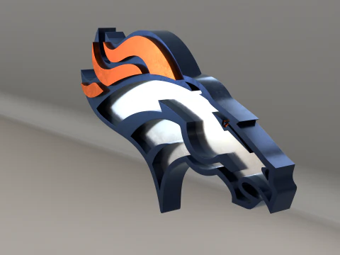 NFL Denver Broncos Logo 3D Model