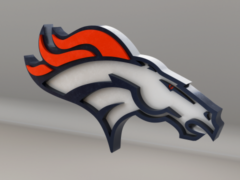 NFL Denver Broncos Logo Modelo 3D