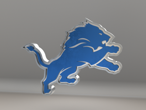 NFL Detroit Lions Logo Modelo 3D