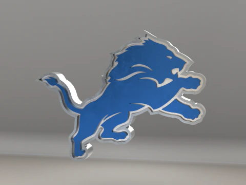 NFL デトロイト ライオンズのロゴ 3Dモデル