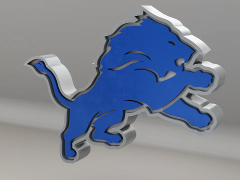 NFL Detroit Lions Logo 3D Model