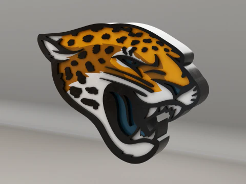 NFL Jacksonville Jaguars Logo 3D Model