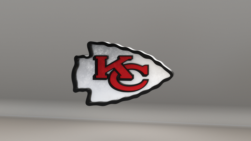 NFL Kansas City Chiefs Logo Modello 3D .c4d .max .obj .3ds .fbx .stl .blend