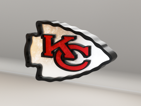 NFL Kansas City Chiefs Logo Modello 3D