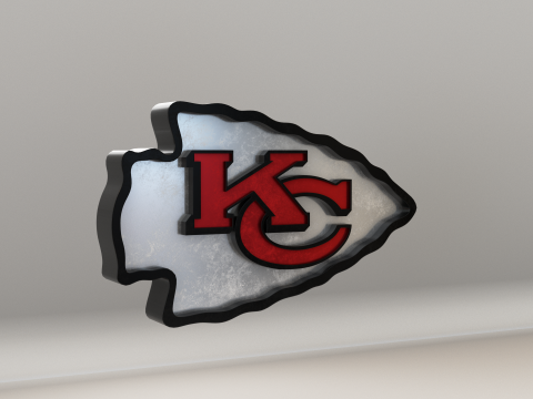 NFL Kansas City Chiefs Logo Modello 3D