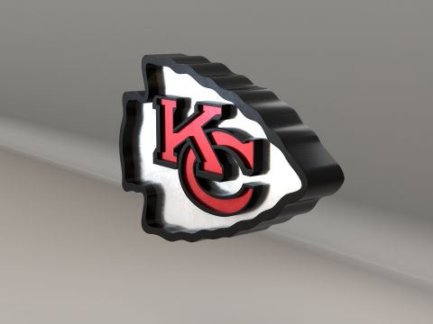 NFL Kansas City Chiefs Logo Modello 3D