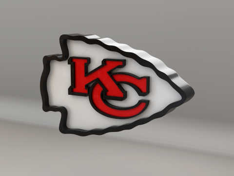 NFL Kansas City Chiefs Logo Modello 3D