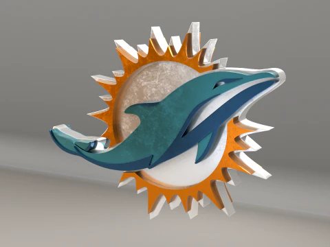 NFL Miami Dolphins Logo 3D Model