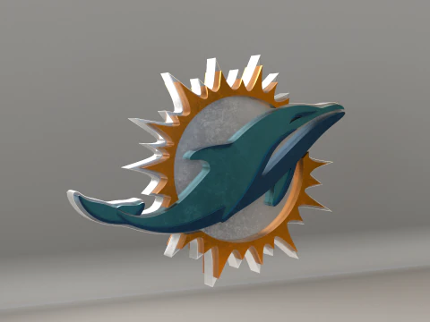 NFL Miami Dolphins Logo 3D Model