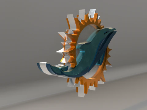 NFL Miami Dolphins Logo 3D Model