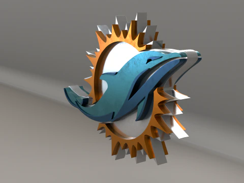 NFL Miami Dolphins Logo 3D Model