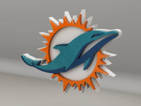 NFL Miami Dolphins Logo 3D Model