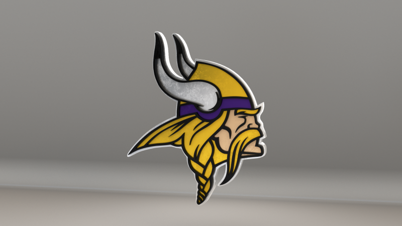 NFL Minessota Vikings Logo Modelo 3D .c4d .max .obj .3ds .fbx .stl .blend