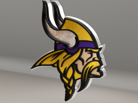 NFL Minessota Vikings Logo Modelo 3D