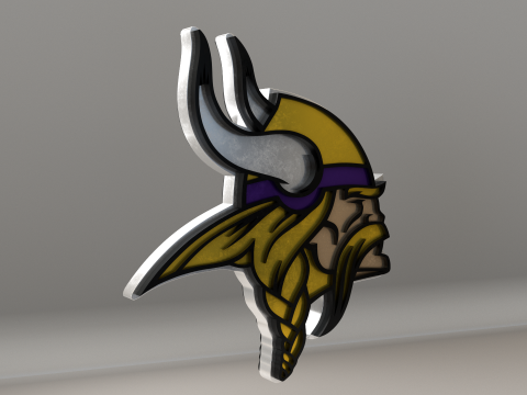 NFL Minessota Vikings Logo Modelo 3D