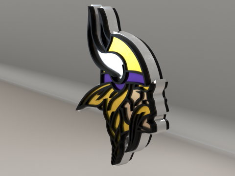 NFL Minessota Vikings Logo Modelo 3D