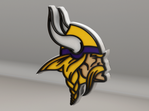 NFL Minessota Vikings Logo Modelo 3D