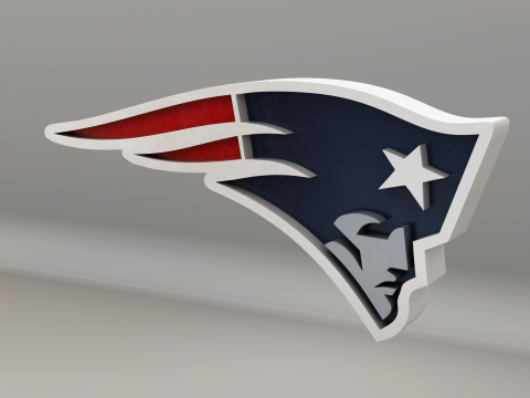 NFL New England Patriots Logo Modelo 3D