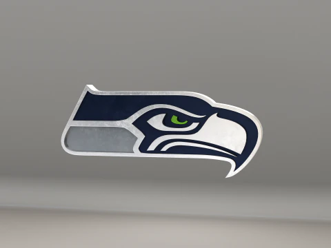 NFL シアトル シーホークスのロゴ 3Dモデル
