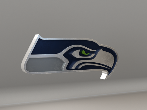 NFL Seattle Seahawks Logo 3Dモデル