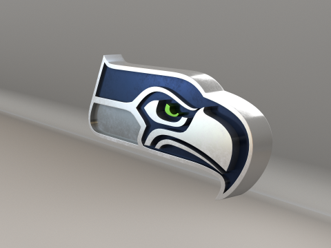 NFL Seattle Seahawks Logo 3Dモデル