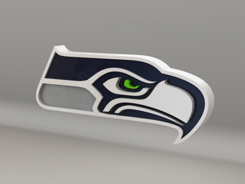 NFL Seattle Seahawks Logo 3Dモデル