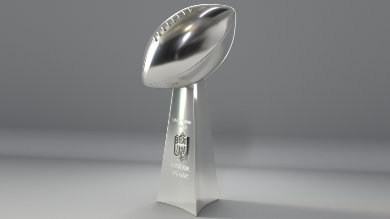 NFL Super Bowl Trophy Vince Lombardi 3D Modell .c4d .max .obj .3ds .fbx .stl .blend 