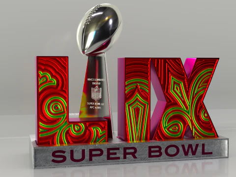 NFL Superbowl LIX Logo 3D Model