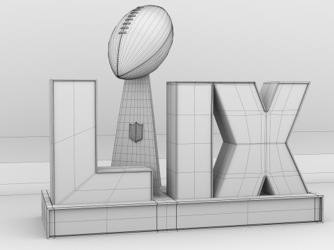 NFL Superbowl LIX Logo Modello 3D