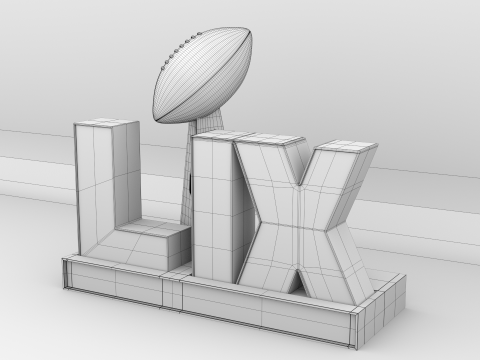 NFL Superbowl LIX Logo Modello 3D