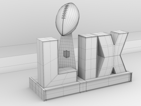 NFL Superbowl LIX Logo Modello 3D