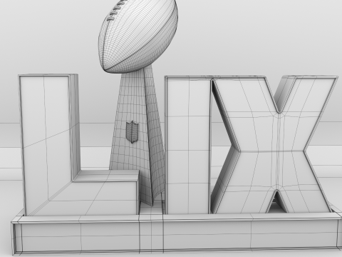 NFL Superbowl LIX Logo Modello 3D