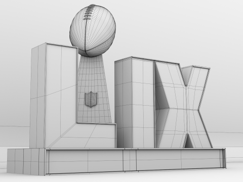 NFL Superbowl LIX Logo Modello 3D