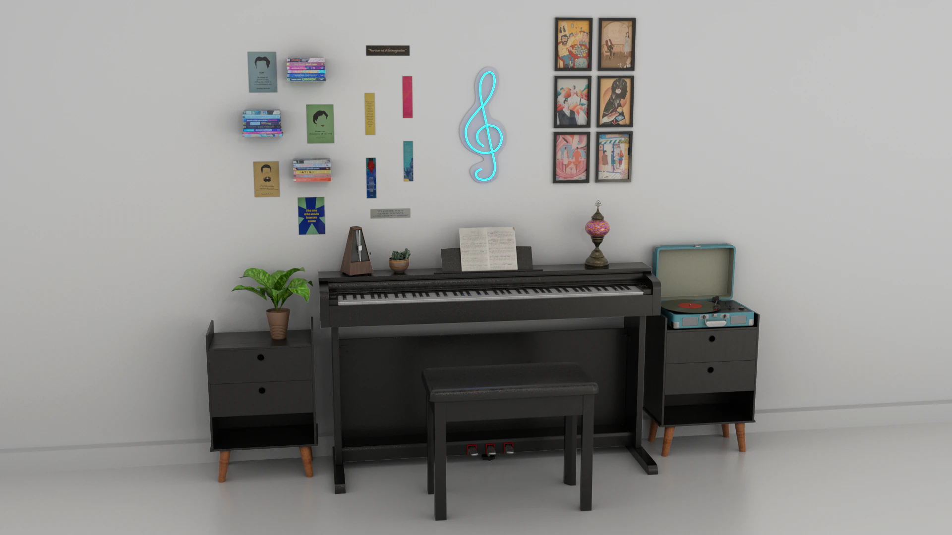 Cena de piano manipulado Modelo 3D .c4d .max .obj .3ds .fbx .stl .blend 