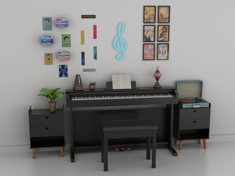 Rigged Piano Scene 3D Модель